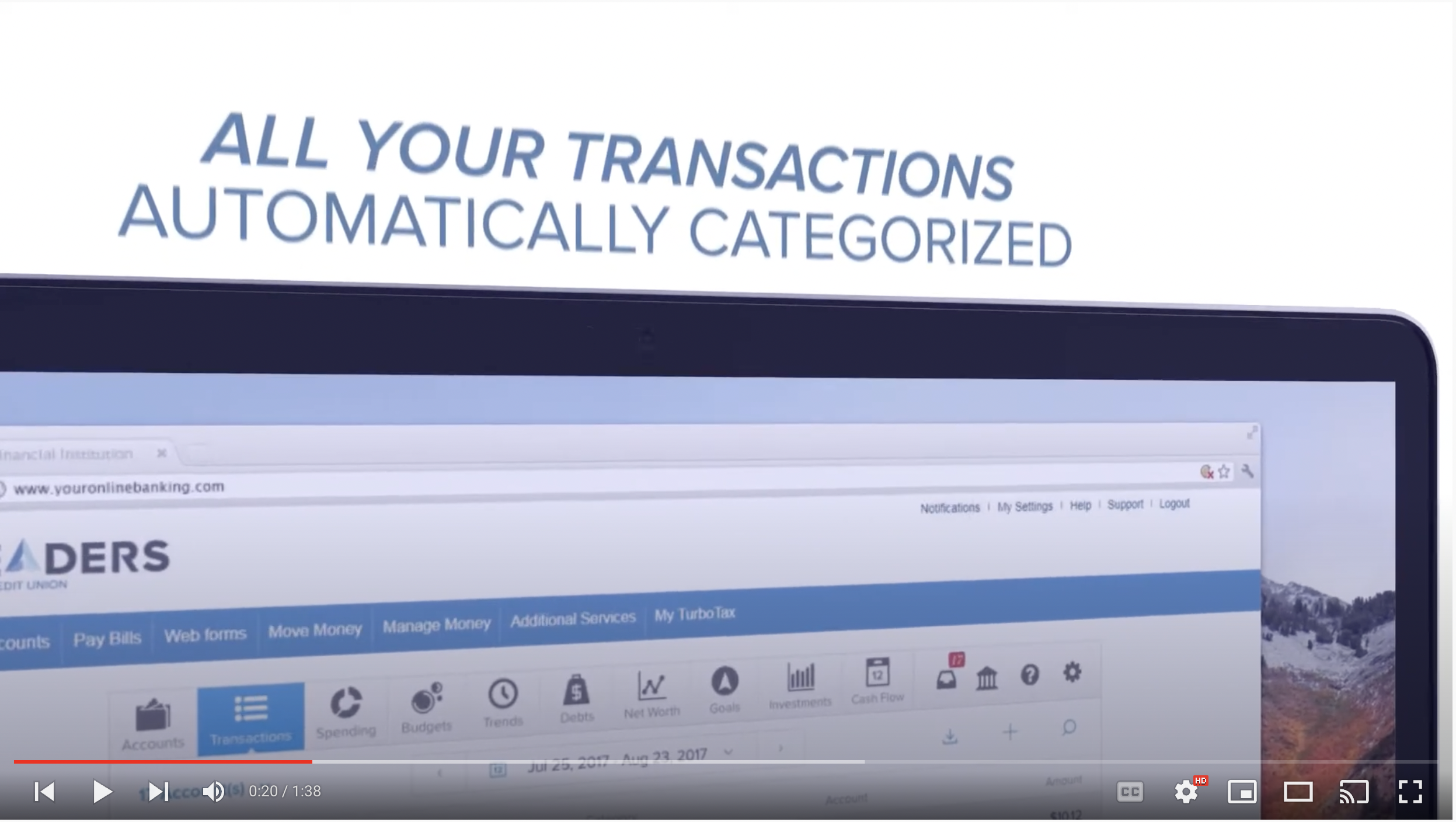 Screen Shot of Tutorial for Money Management Tool Video 